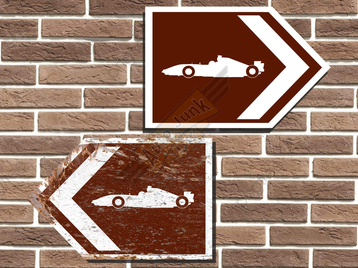 Racing Car Symbol Short Tourist Road Sign
