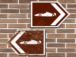Racing Car Symbol Short Tourist Road Sign