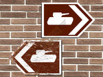 Tank Symbol Short Tourist Road Sign