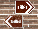 Vintage Racing Car Symbol Short Tourist Road Sign