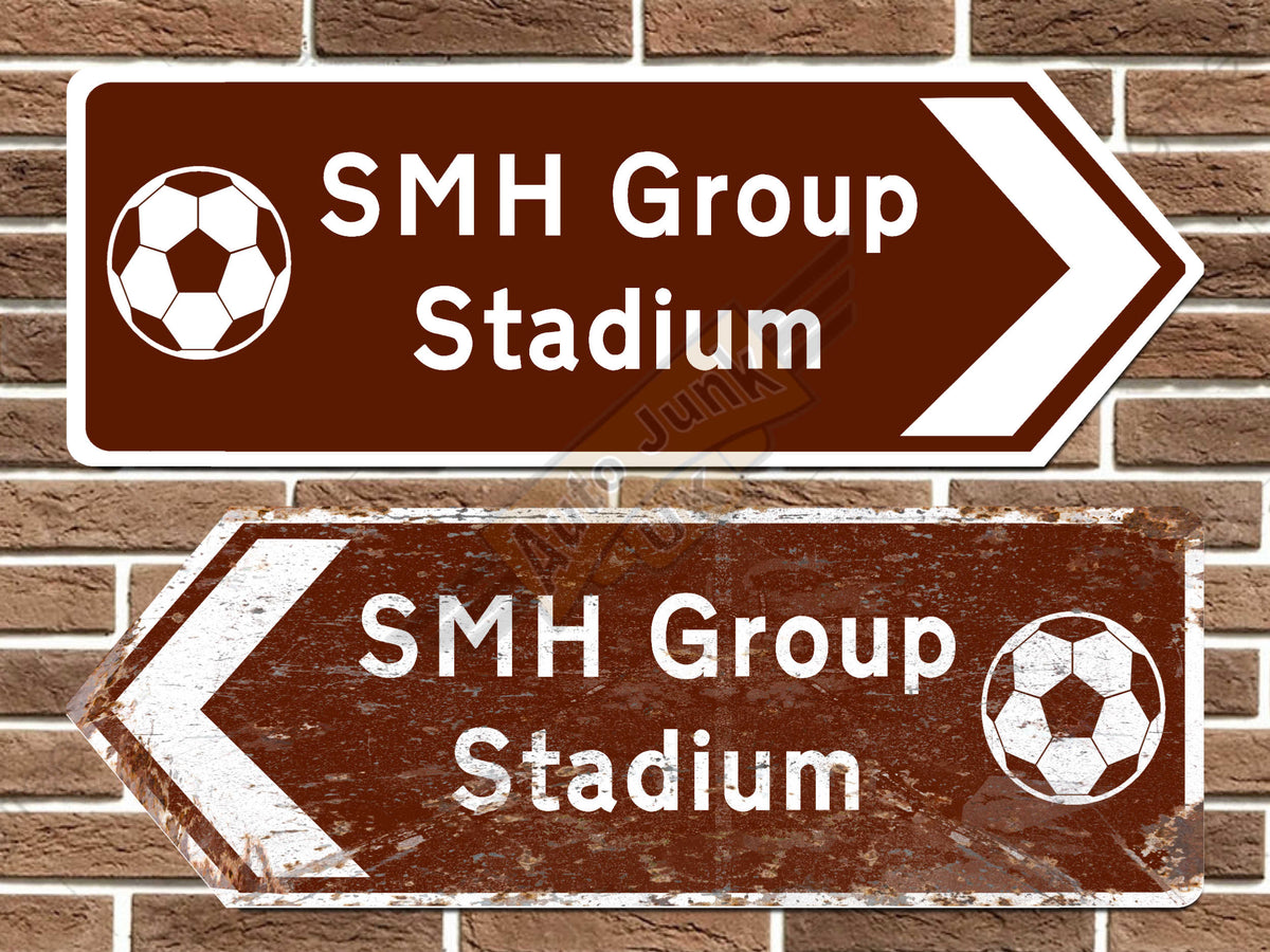 SMH Group Stadium Football Metal Road Sign