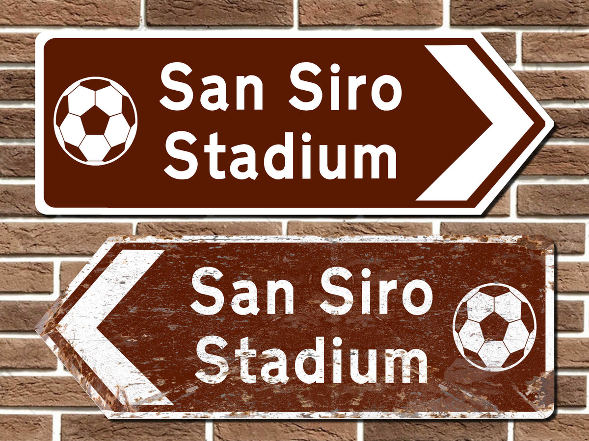 San Siro Stadium Football Metal Road Sign