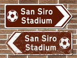 San Siro Stadium Football Metal Road Sign