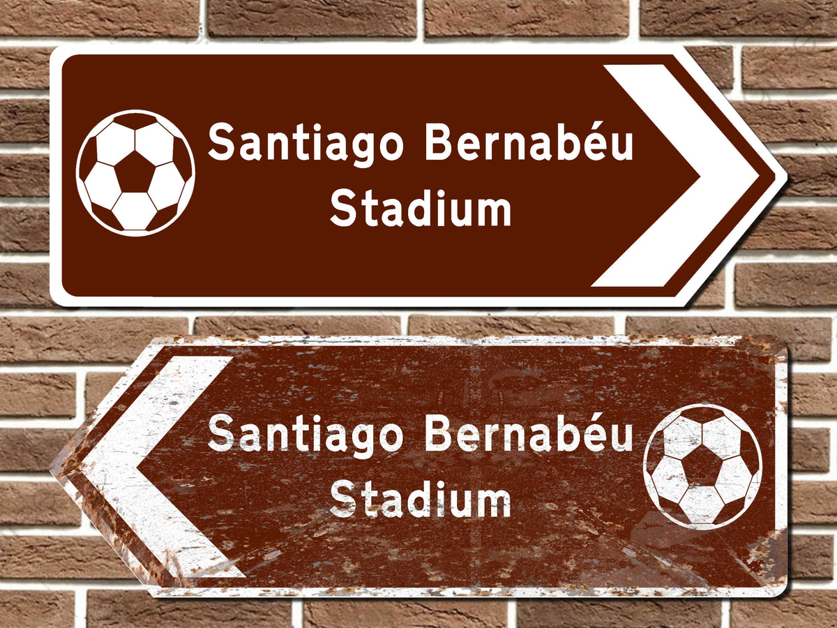 Santiago Bernabéu Stadium Football Metal Road Sign