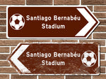 Santiago Bernabéu Stadium Football Metal Road Sign