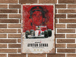 Ayrton Senna World Champion Metal Sign