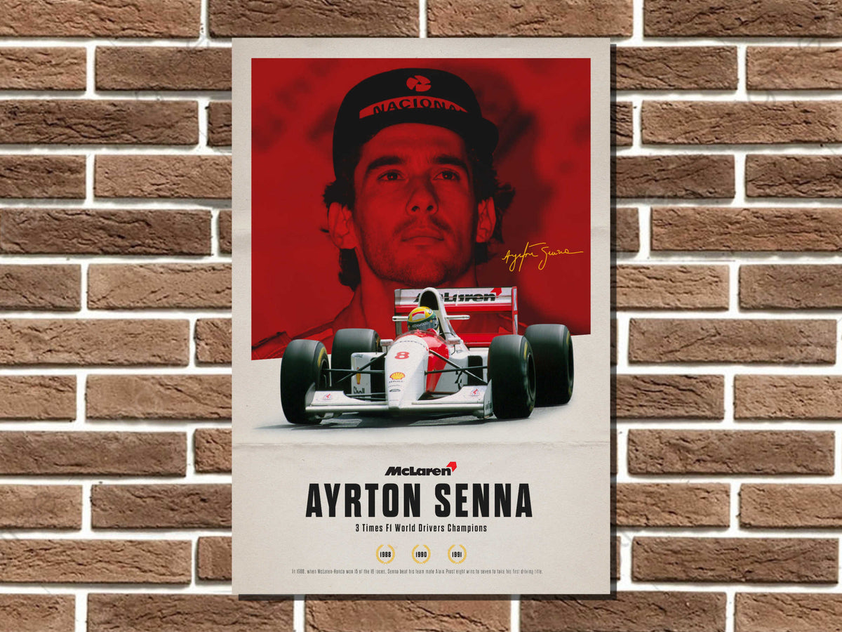 Ayrton Senna World Champion Metal Sign