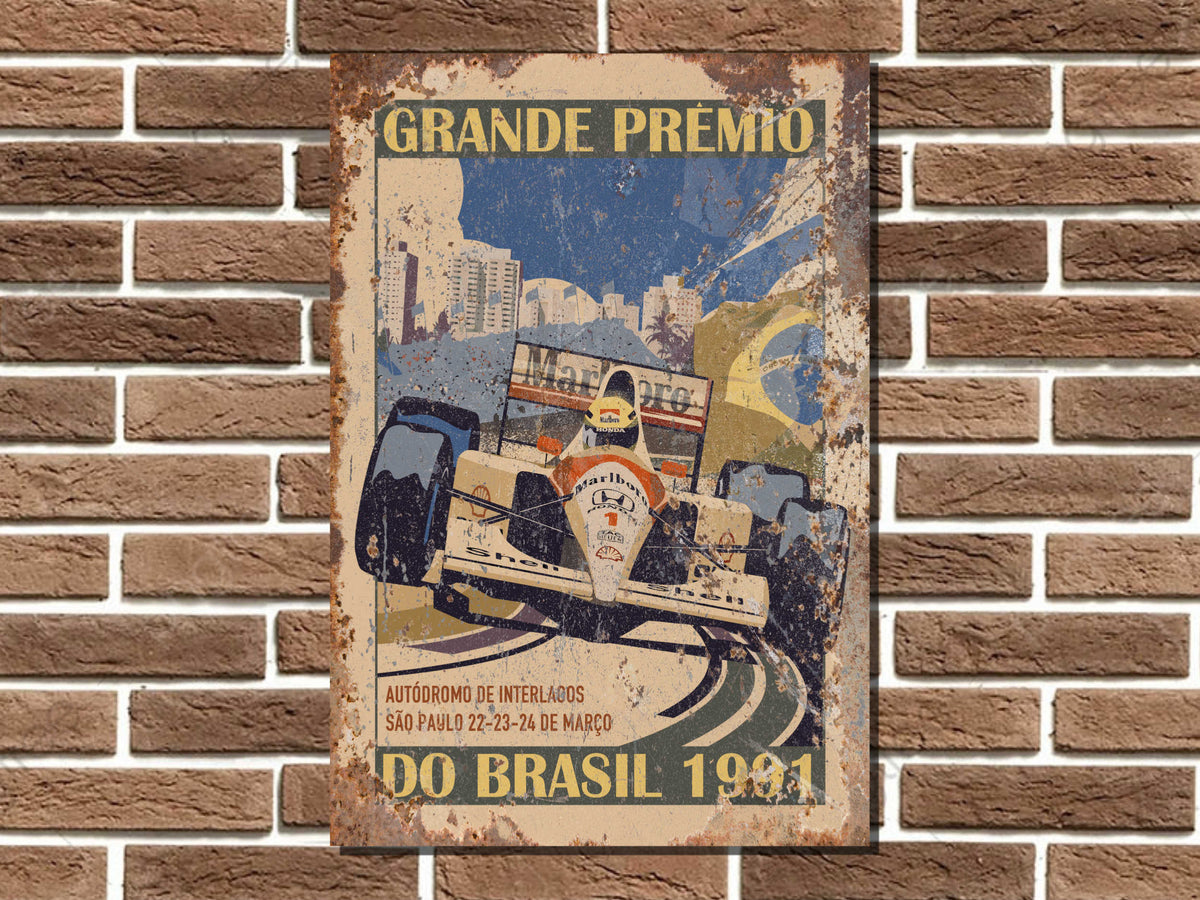 Senna Interlagos 1991 Metal Sign