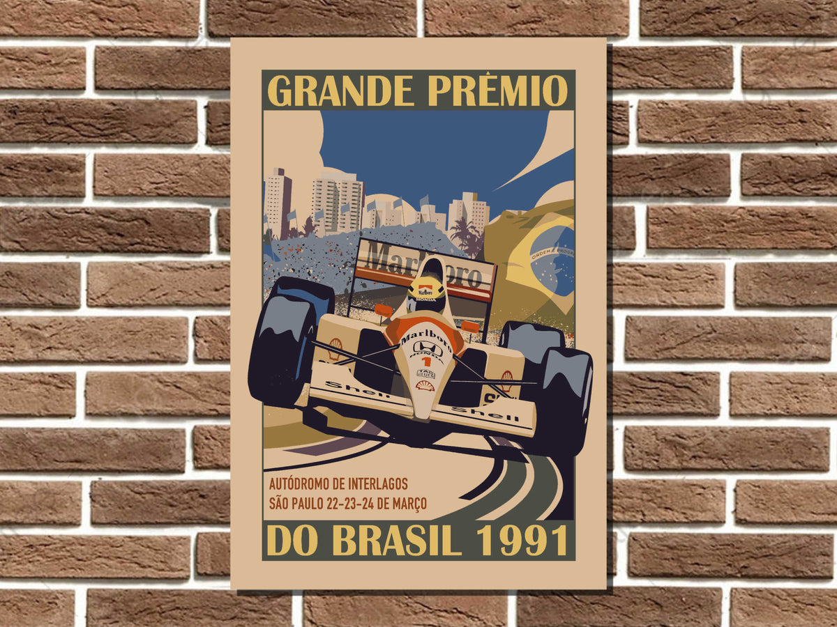 Senna Interlagos 1991 Metal Sign