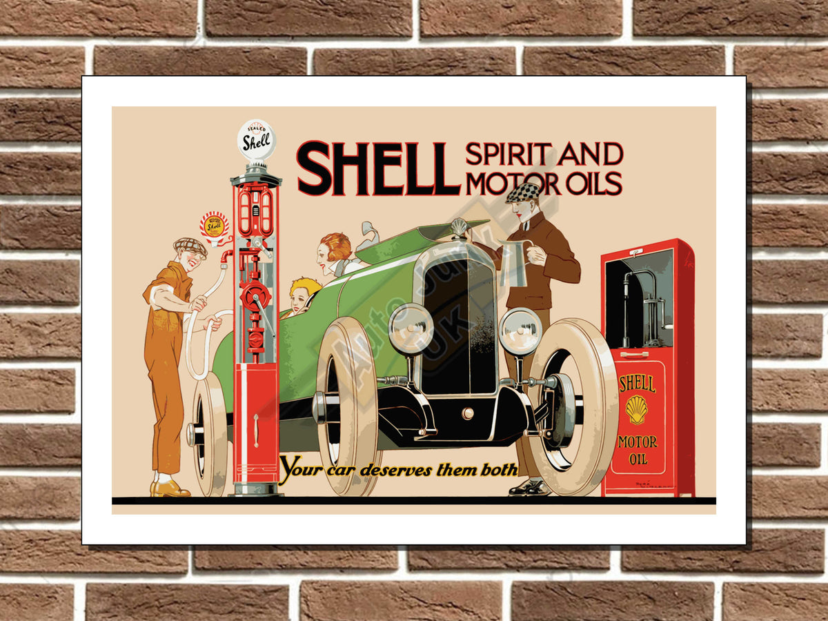 Shell Spirit and Motor Oils Metal Sign