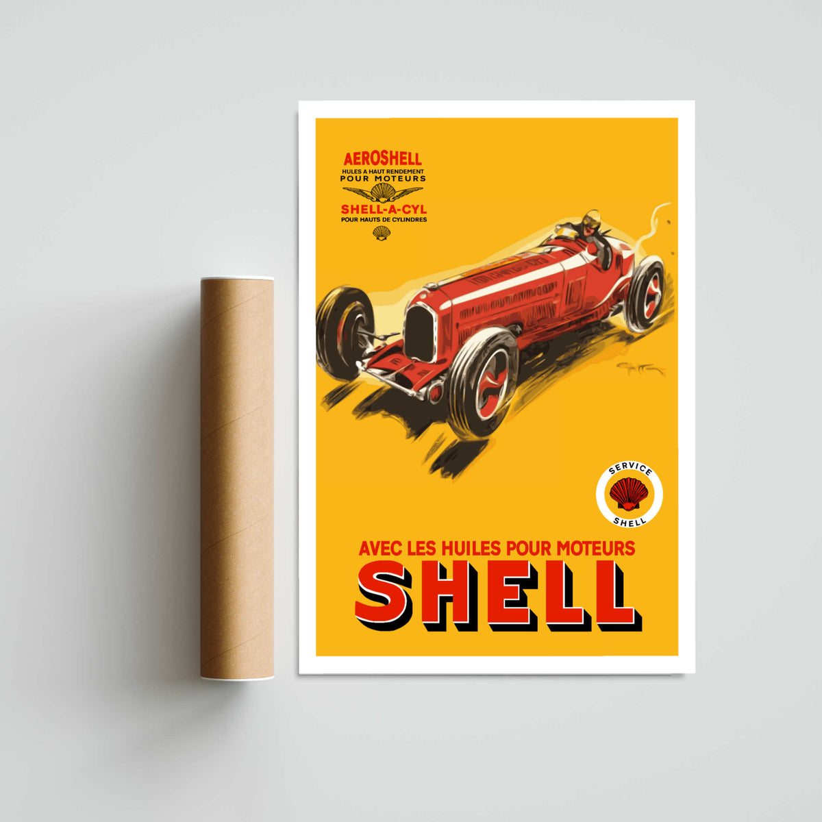 Shell Moteurs Paper Poster