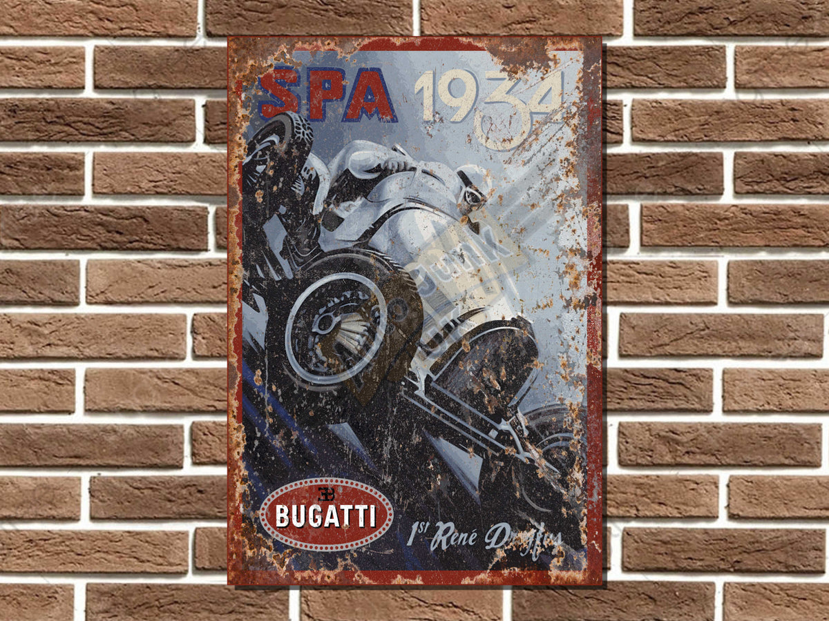 Spa 1934 Bugatti Metal Sign