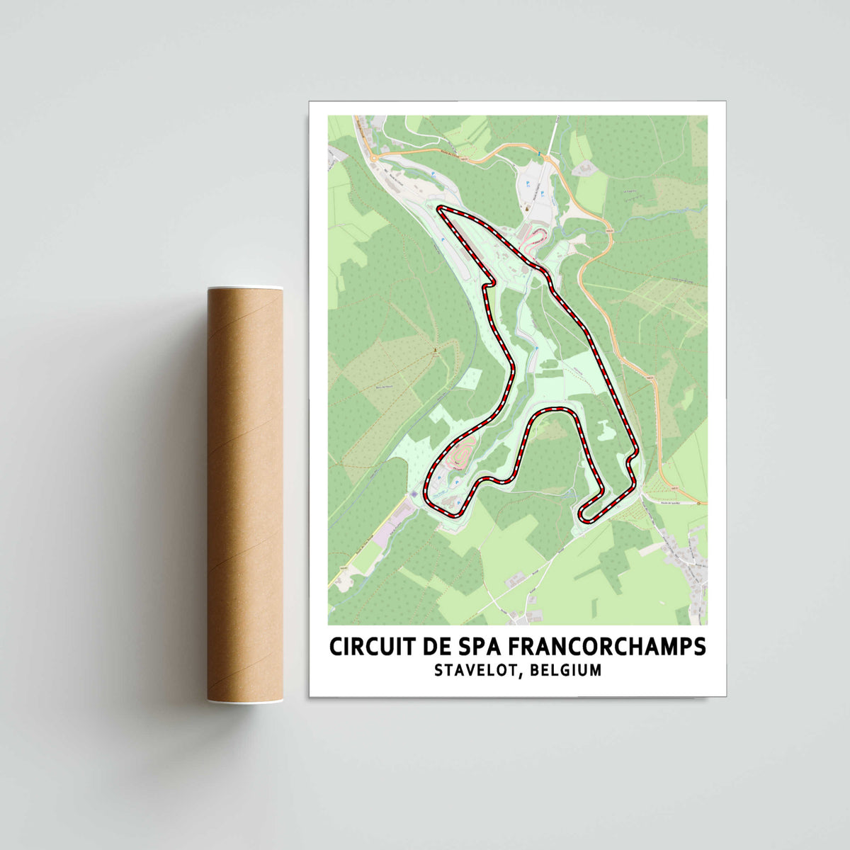 Spa Francorchamps Circuit Map Paper Poster