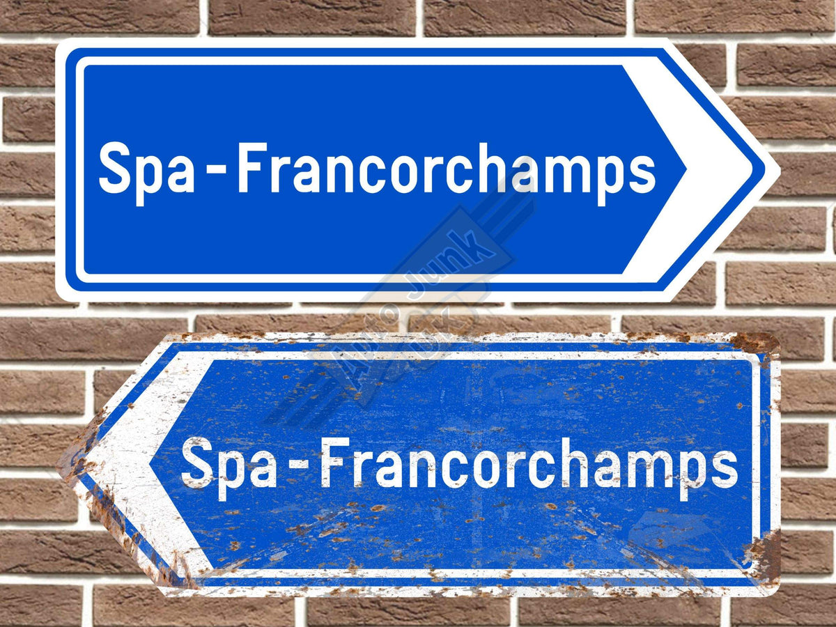 Spa-Francorchamps Metal Road Sign