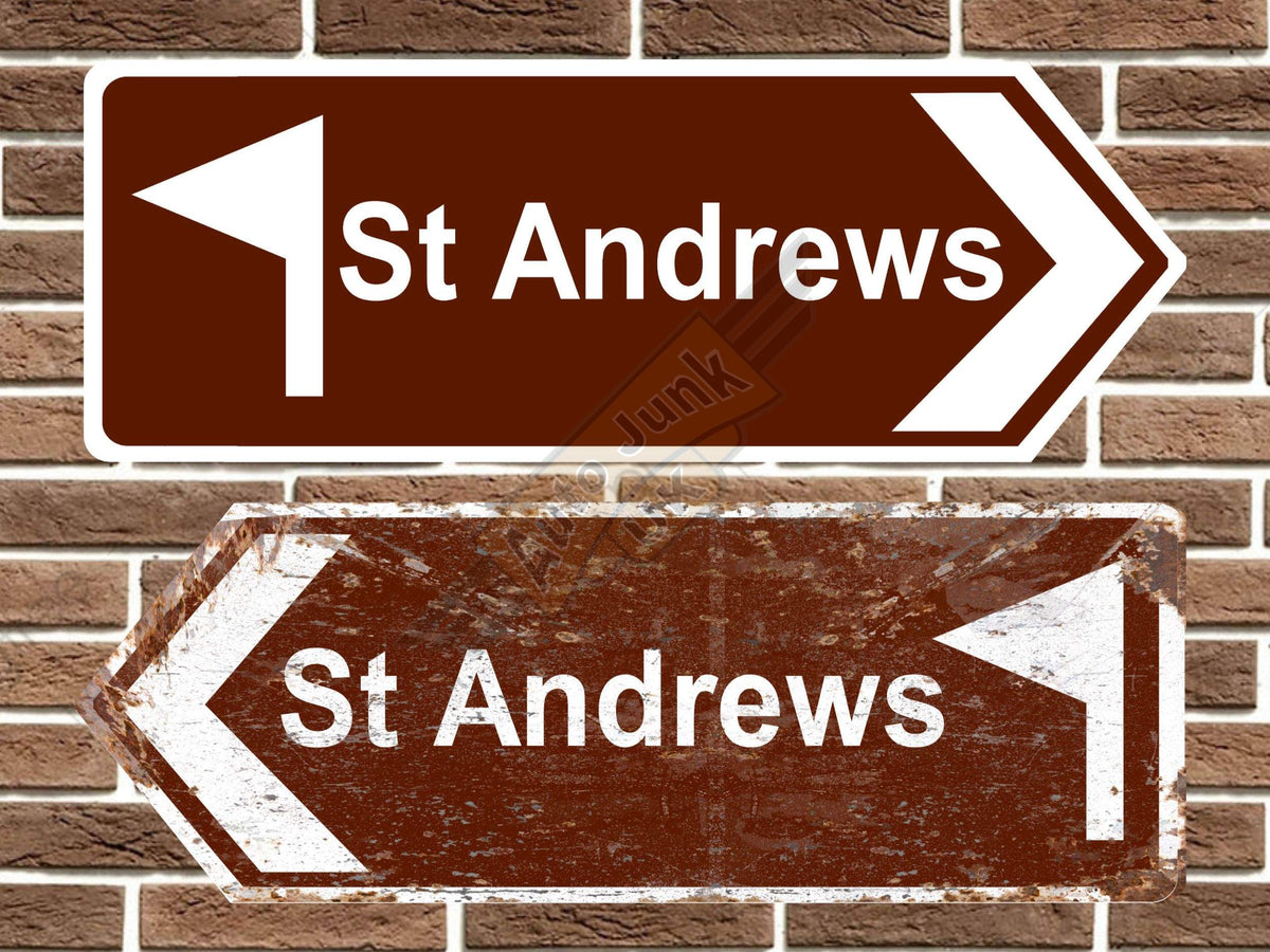 St Andrews Golf Course Metal Road Sign