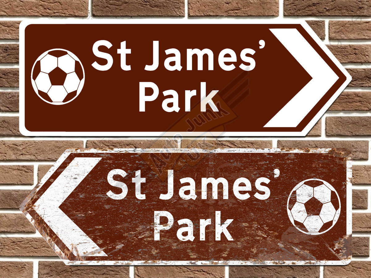 St James' Park Football Ground Metal Road Sign