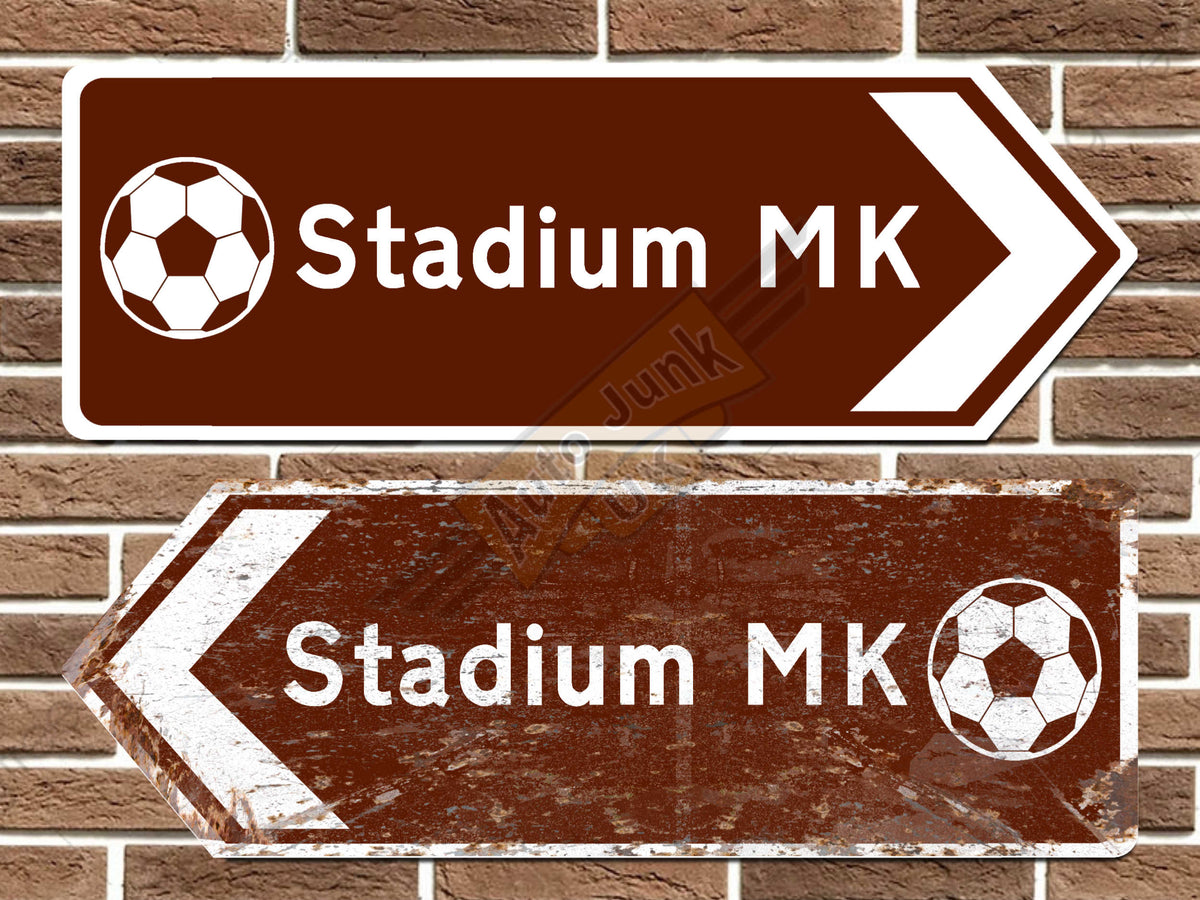 Stadium MK Football Ground Metal Road Sign
