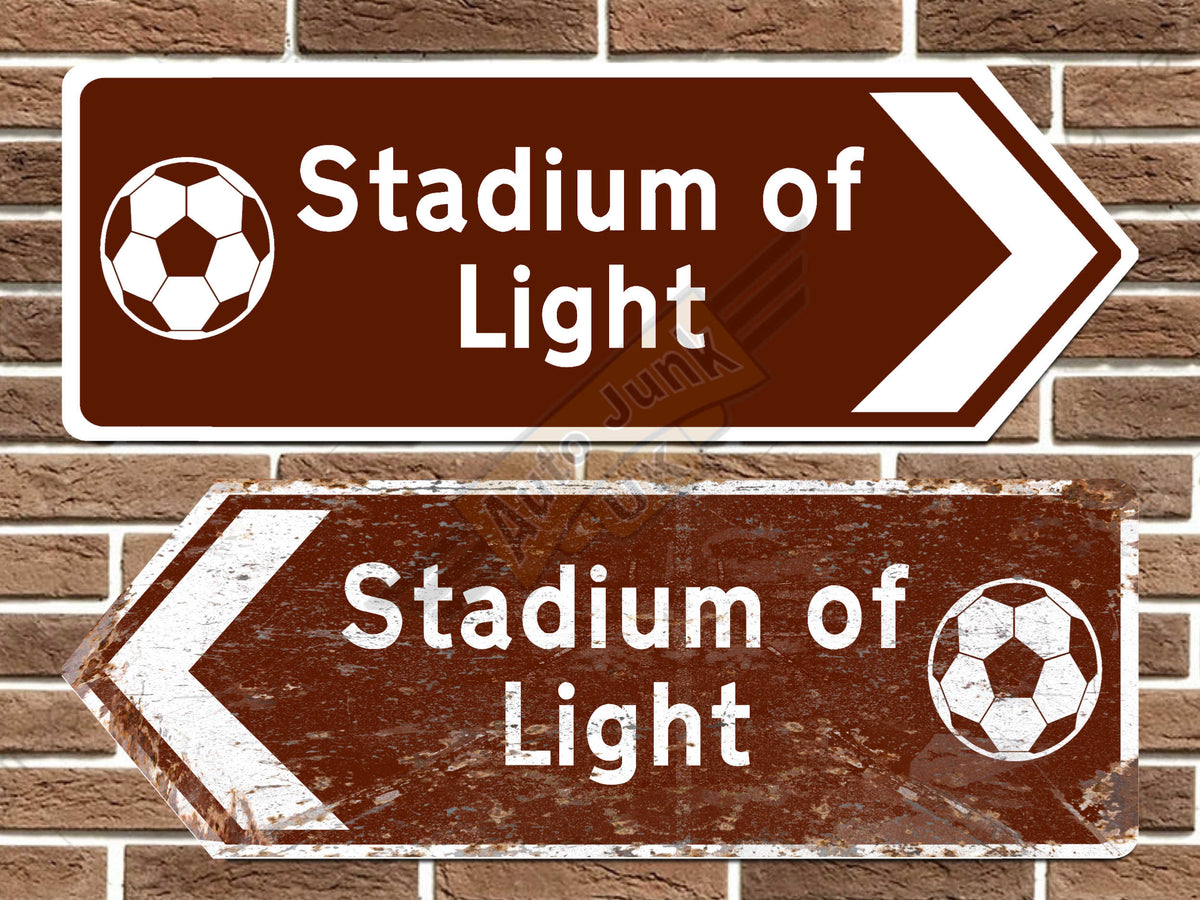 Stadium of Light Football Ground Metal Road Sign