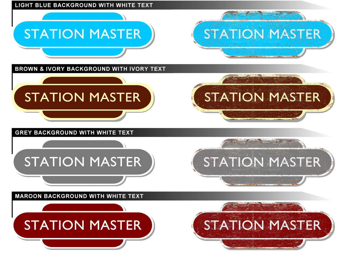 Station Master Railway Totem Sign
