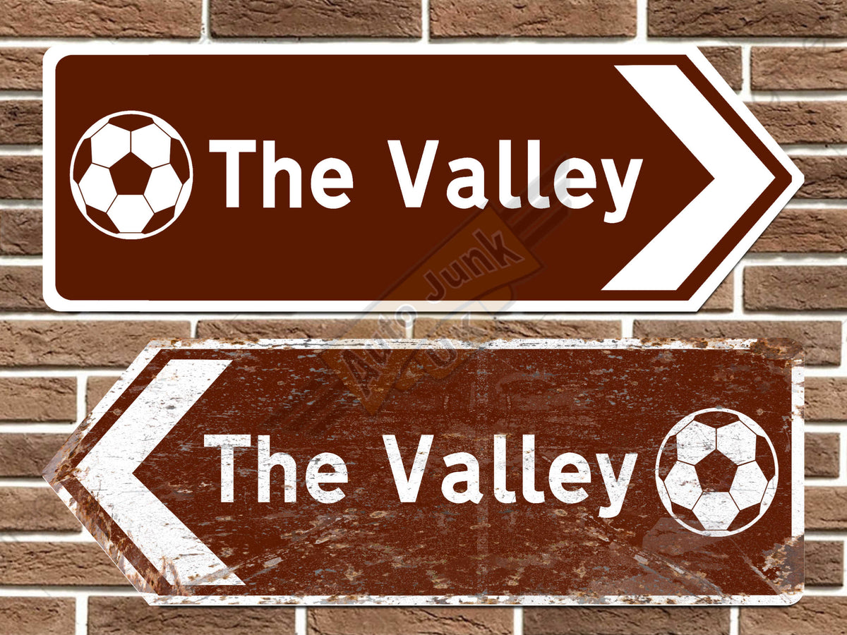 The Valley Football Ground Metal Road Sign