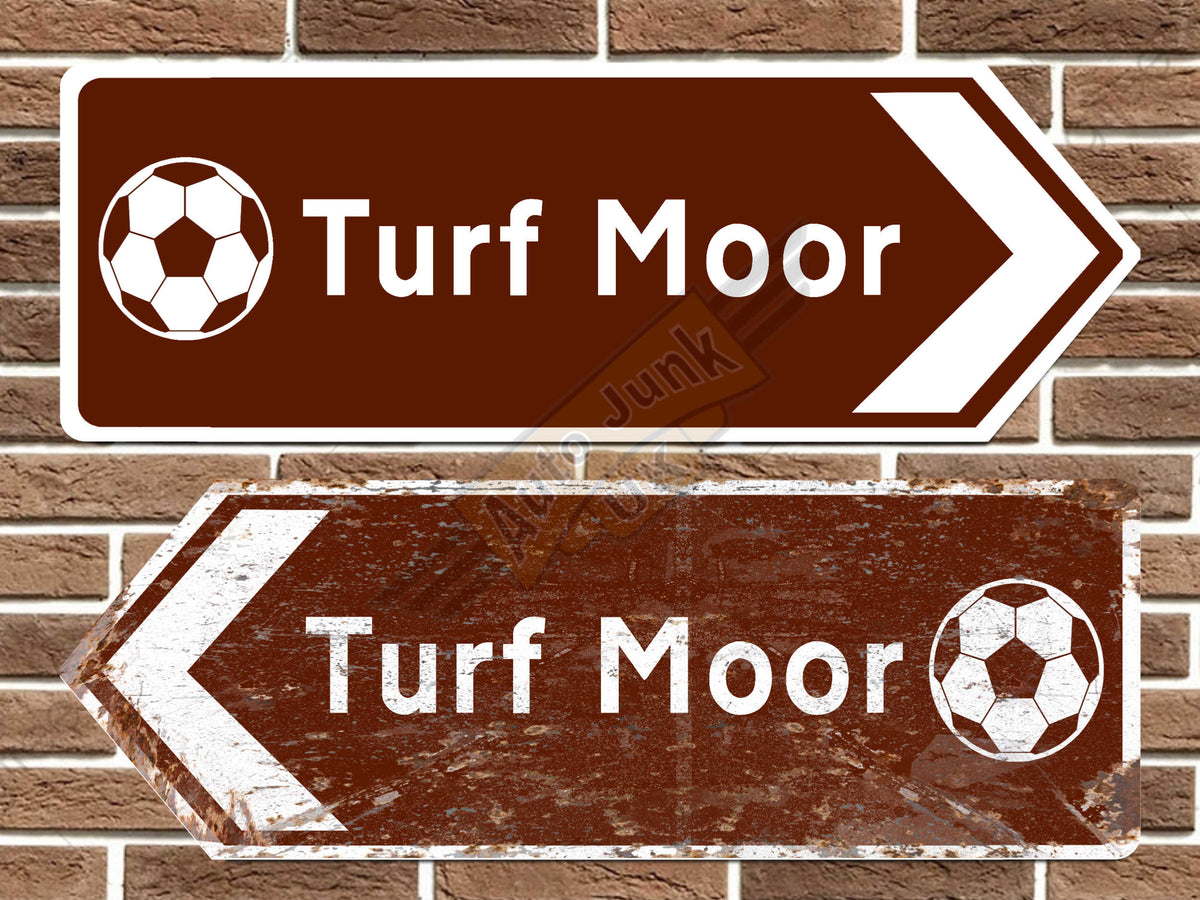 Turf Moor Football Ground Metal Road Sign