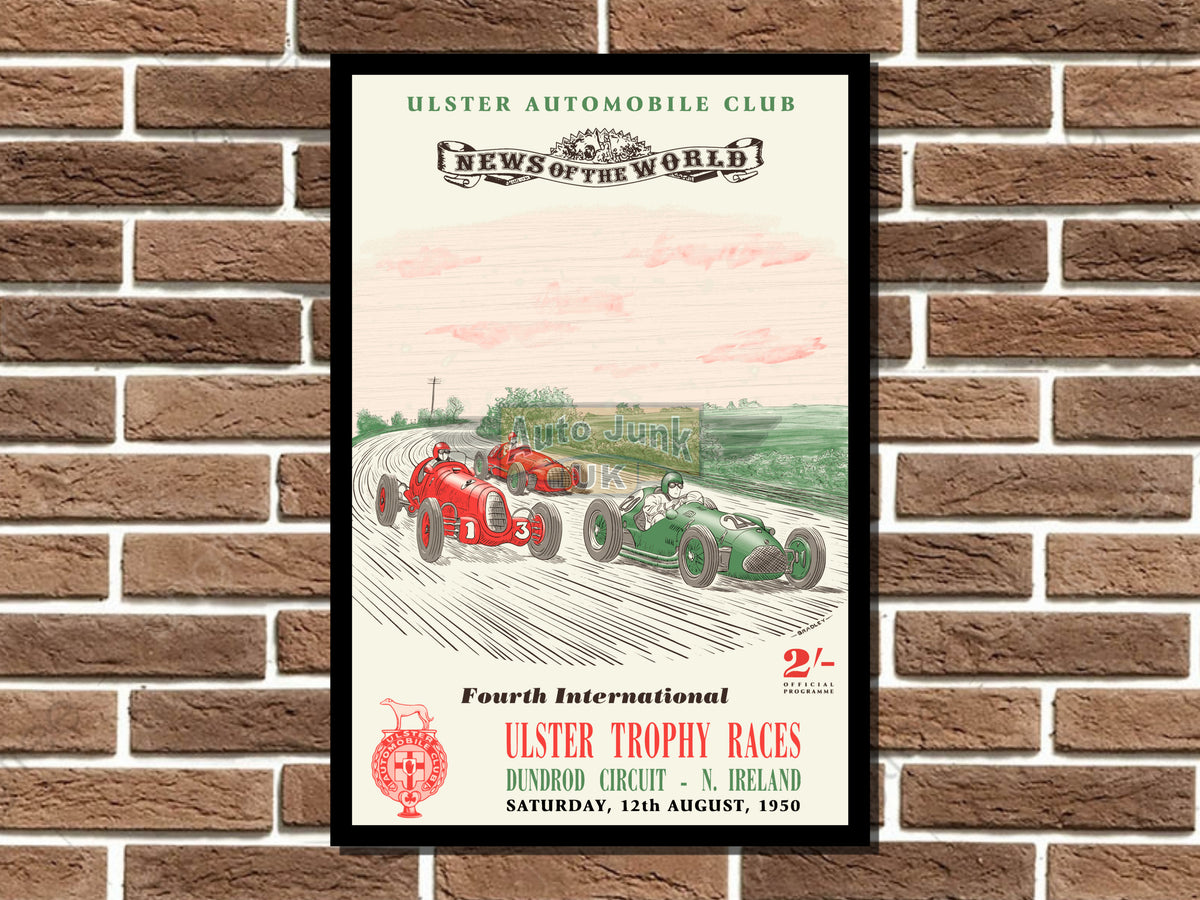 Ulster Trophy Races Metal Sign