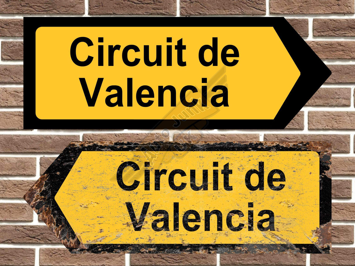Valencia Race Circuit Metal Road Sign