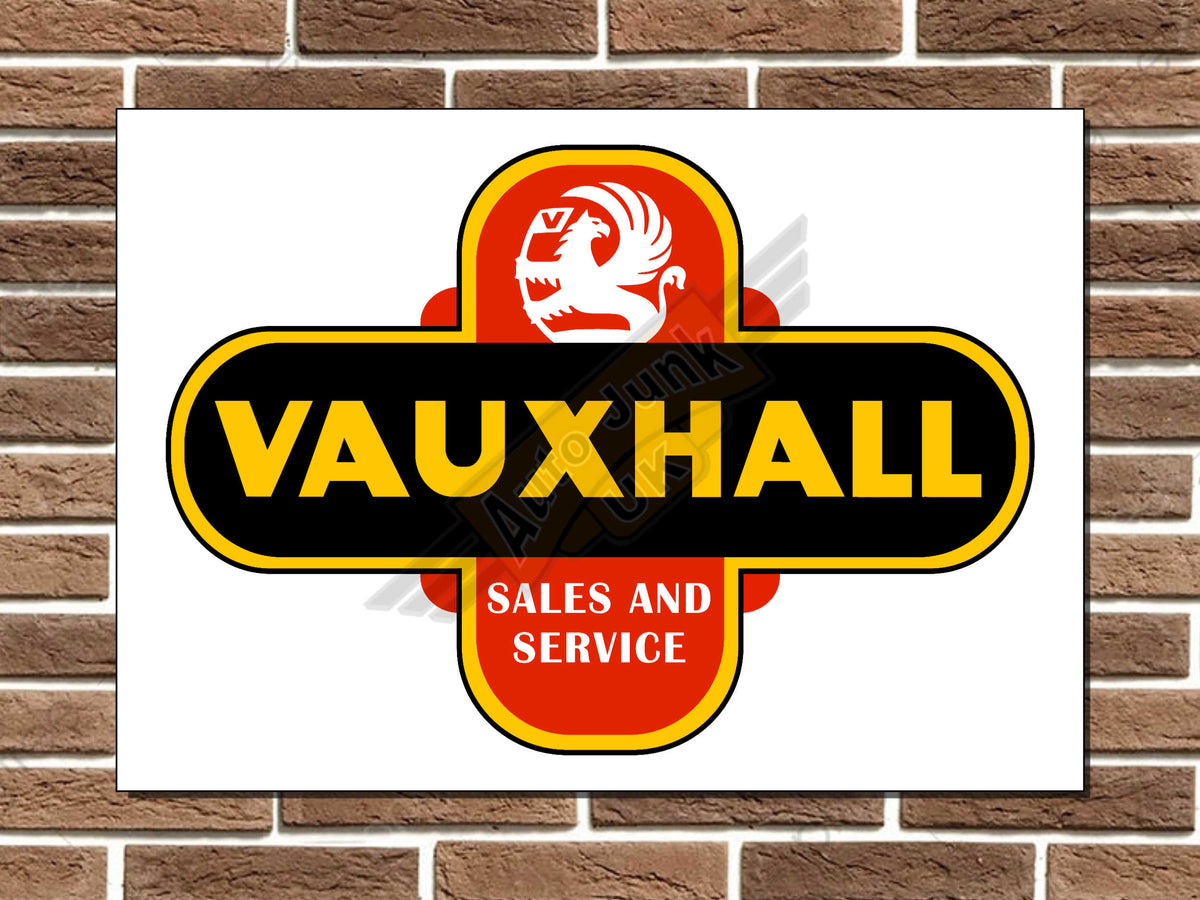 Vauxhall Sales and Service Metal Sign