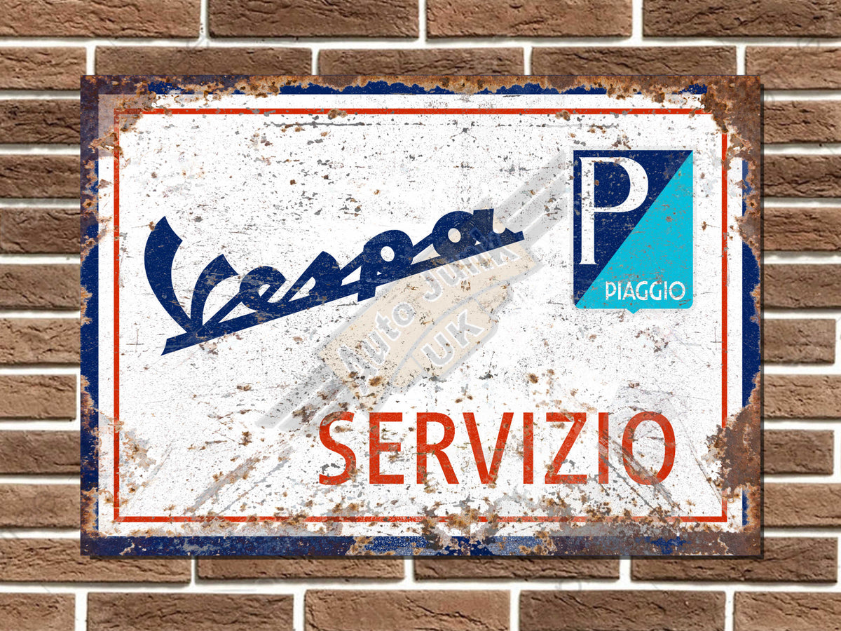 Vespa Servizio Metal Sign