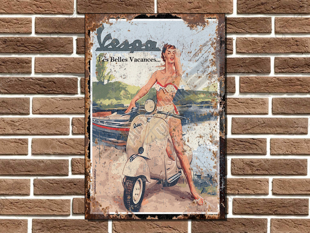 Vespa Metal Sign