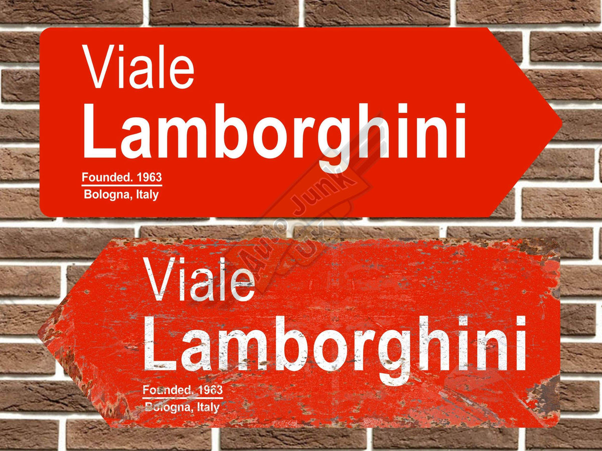 Lamborghini Viale Lamborghini Metal Road Sign