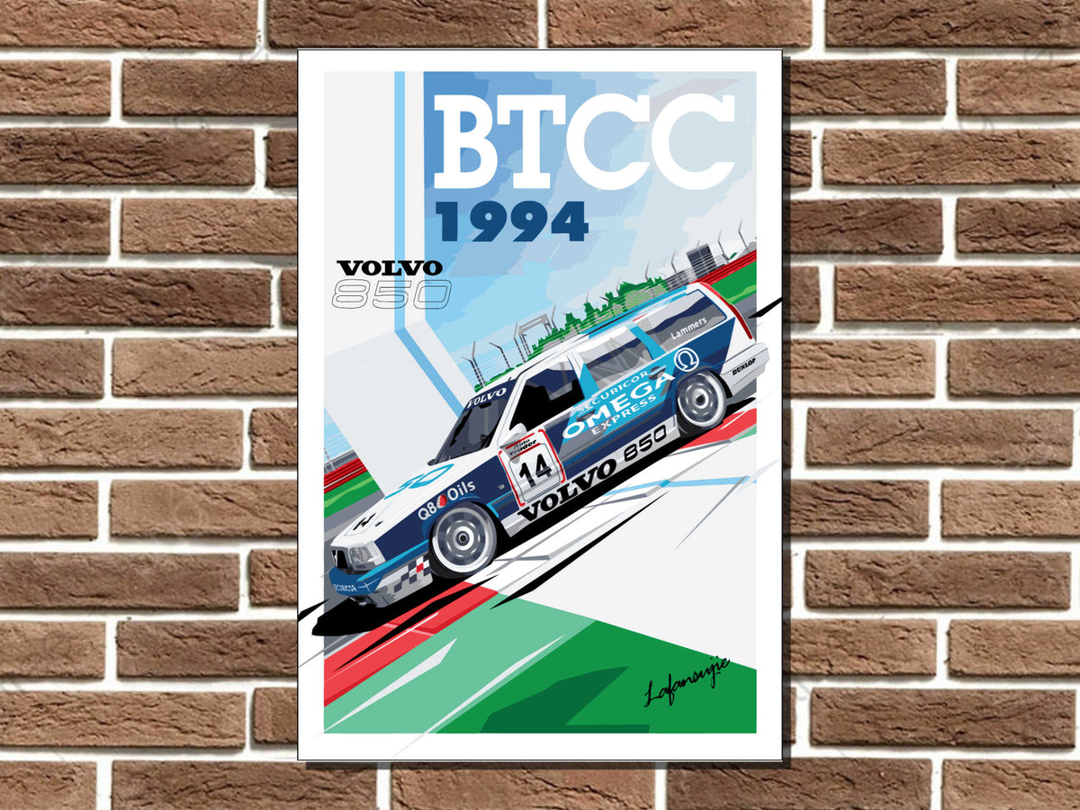 Volvo 850 BTCC 1994 Metal Poster Print