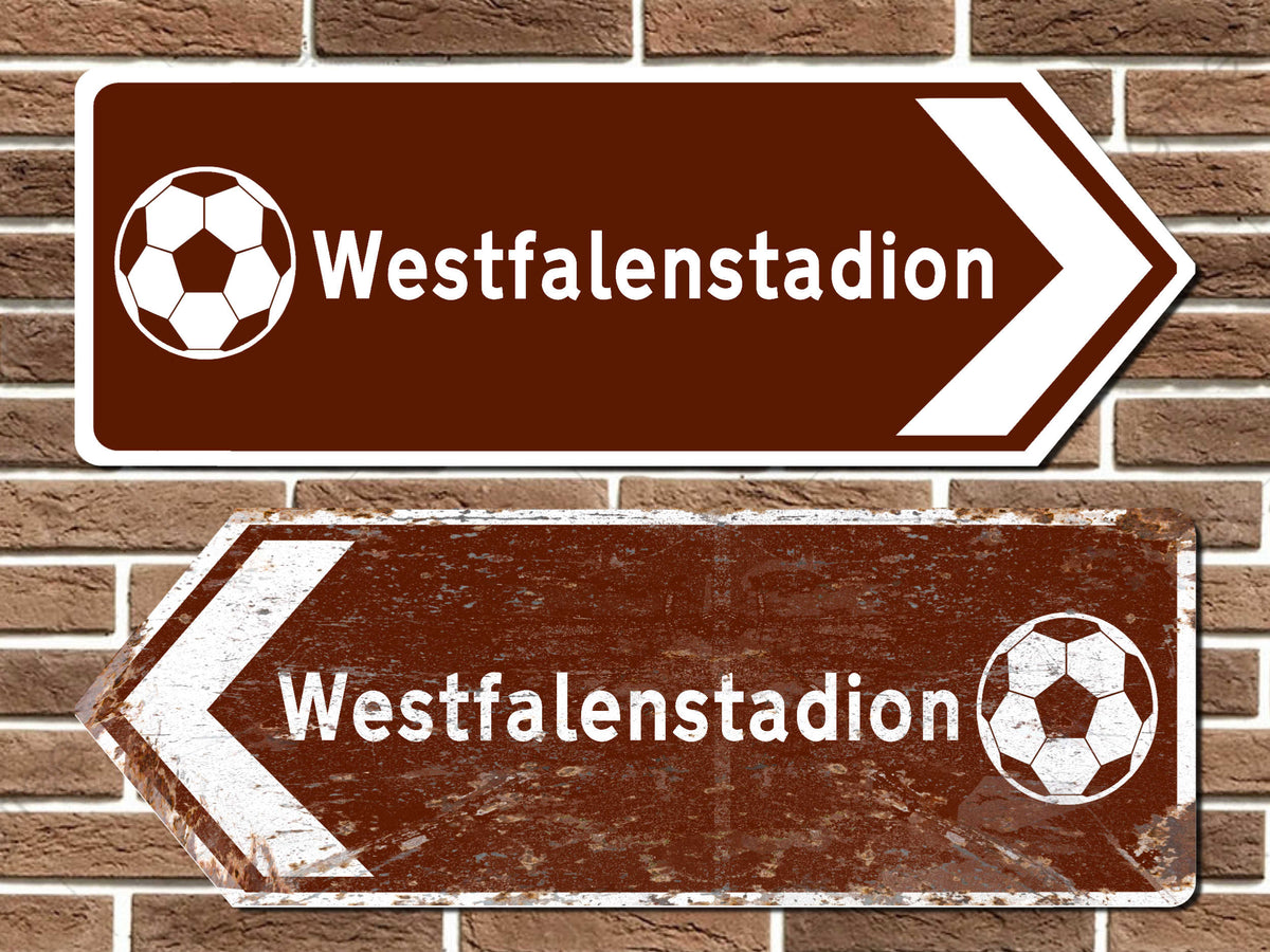 Westfalenstadion Football Metal Road Sign