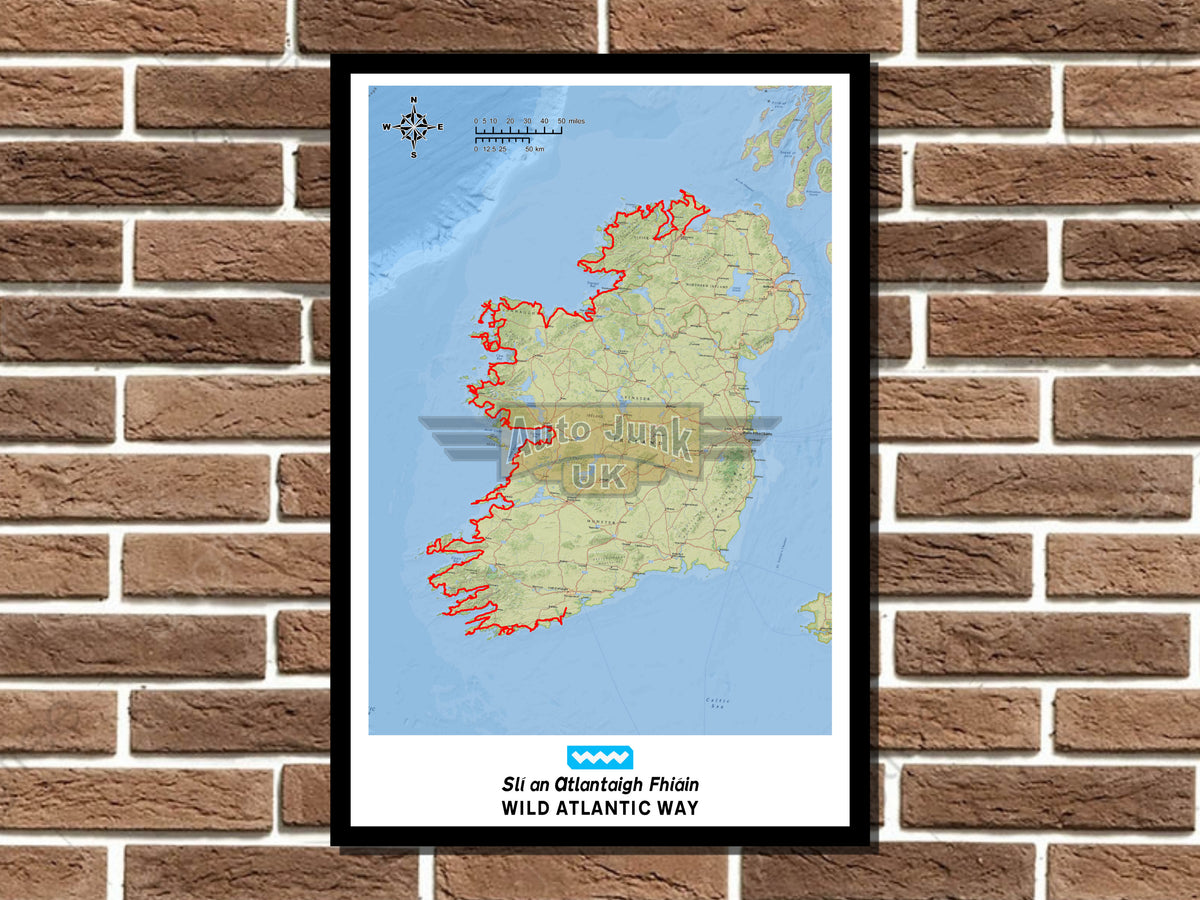 Wild Atlantic Way Route Layout Metal Sign