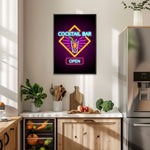 Cocktail Bar Open Paper Poster