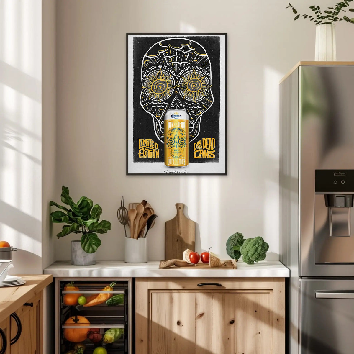 Corona Day of the Dead Paper Poster