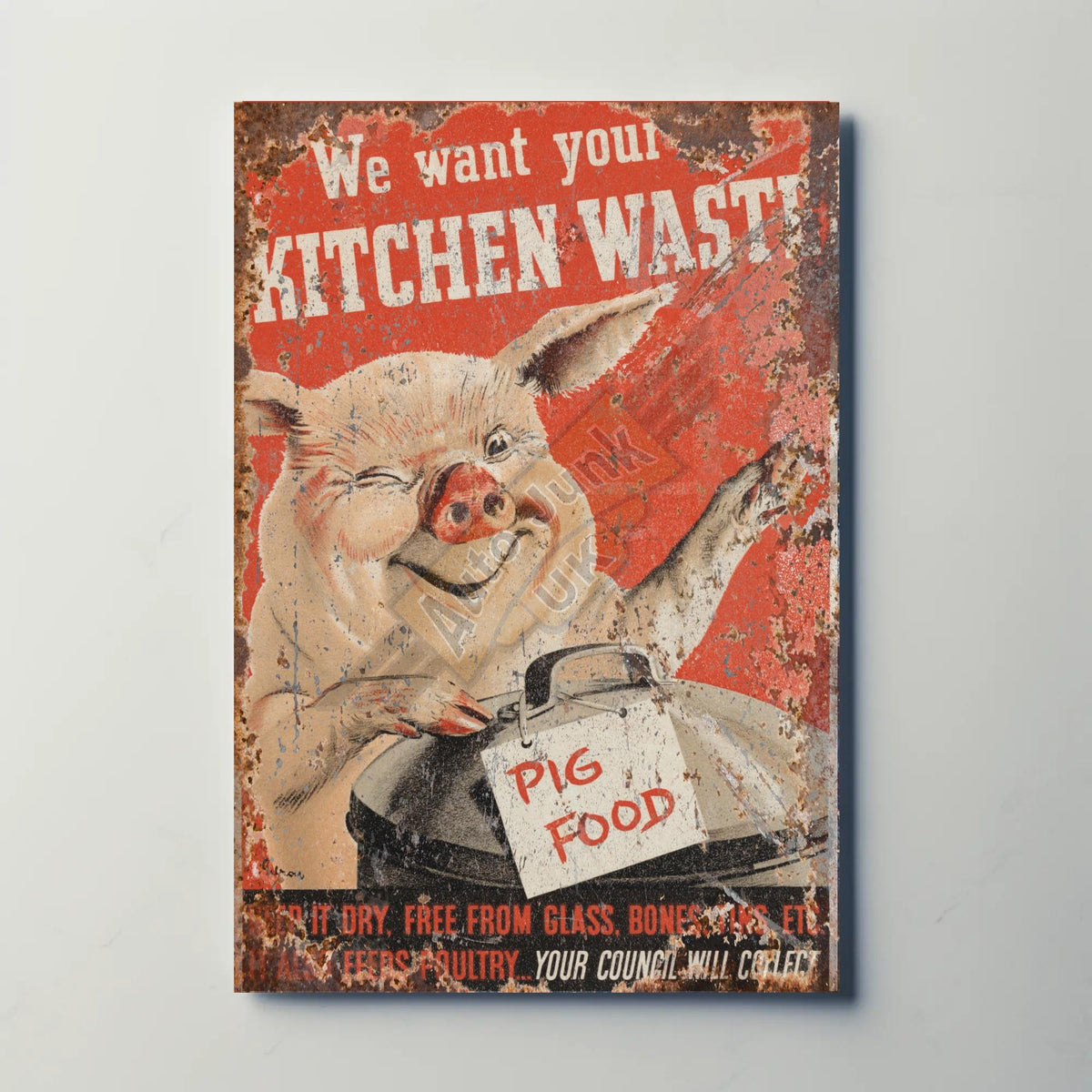 We Want Your Kitchen Waste Metal Sign