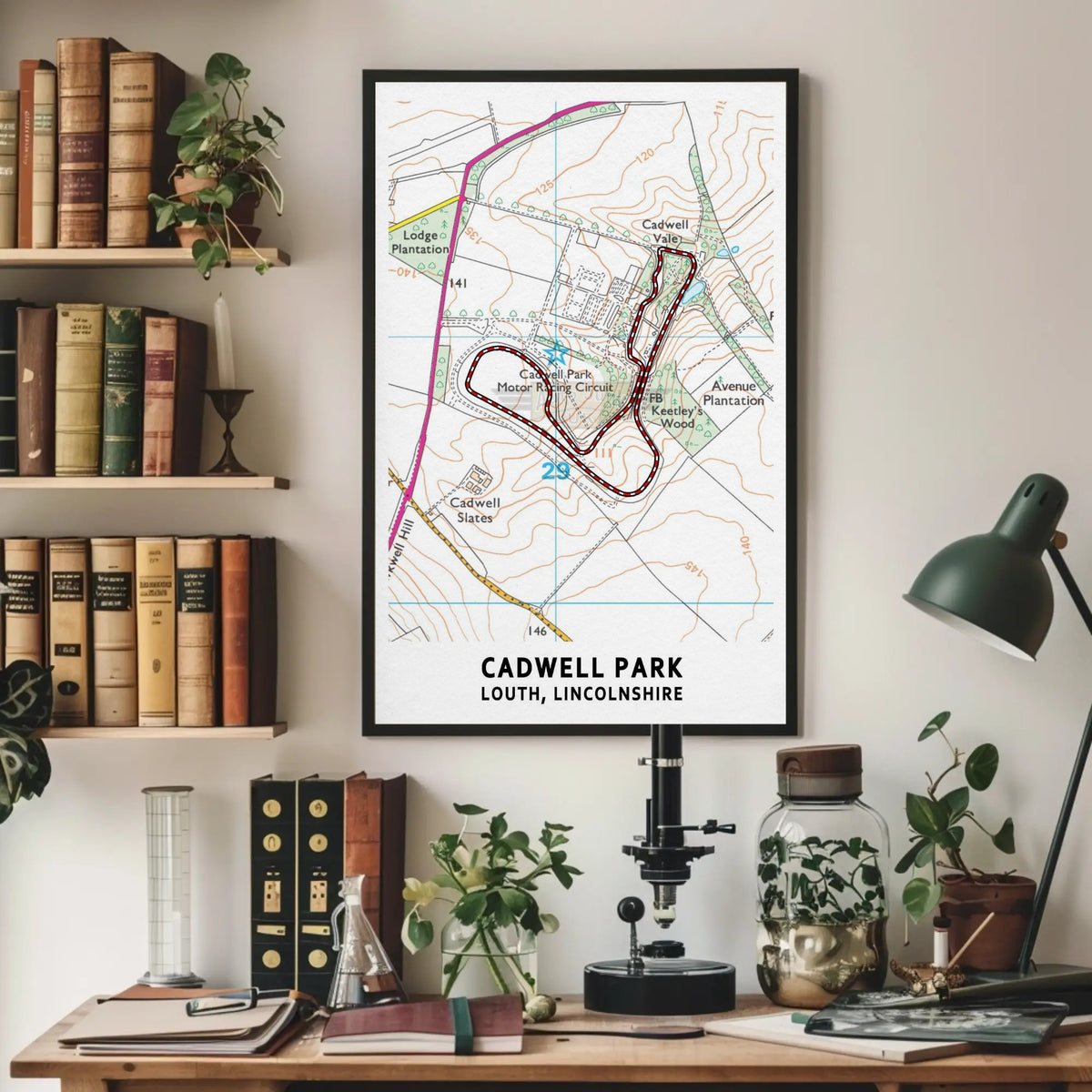 Cadwell Park Circuit Map Paper Poster