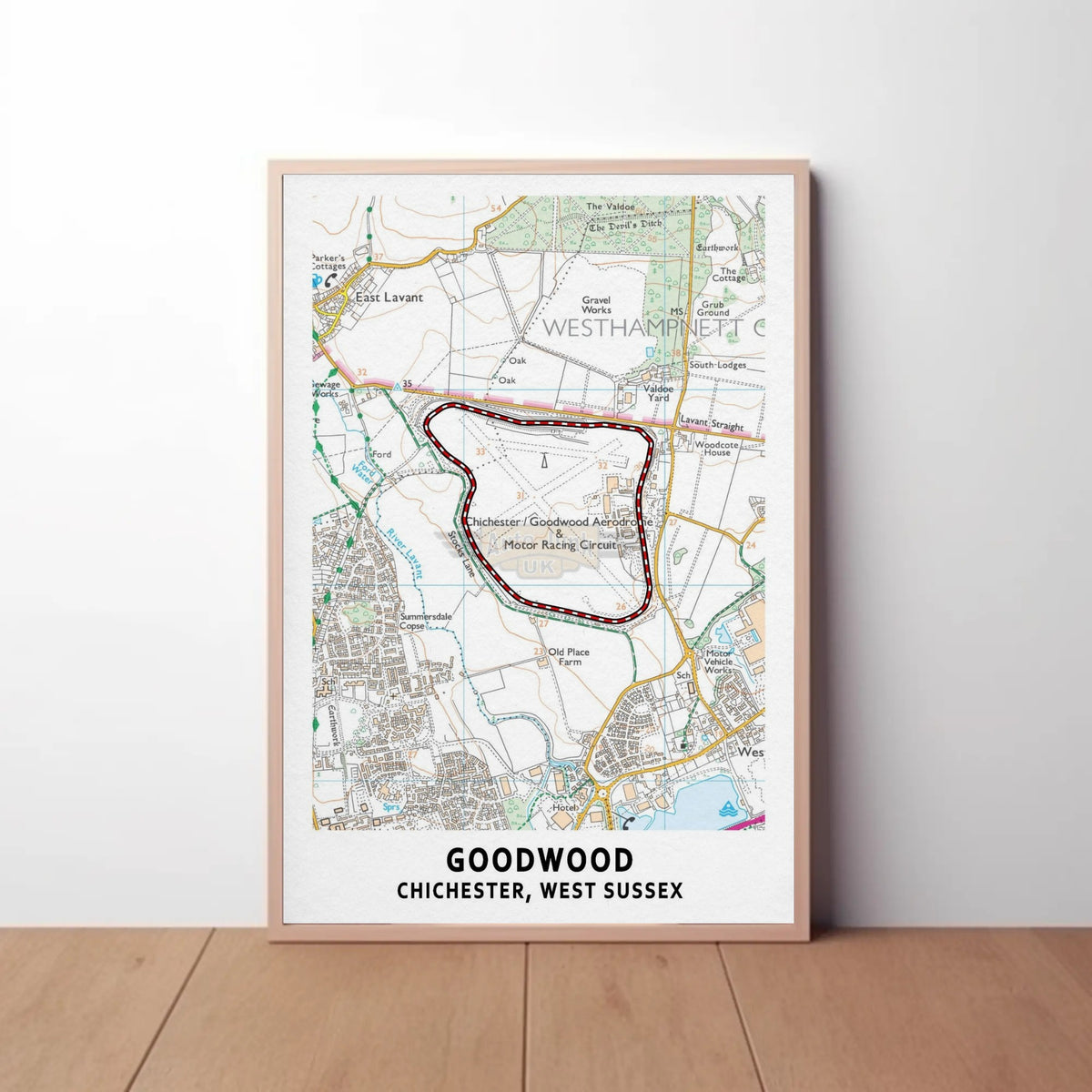 Goodwood Circuit Map Paper Poster