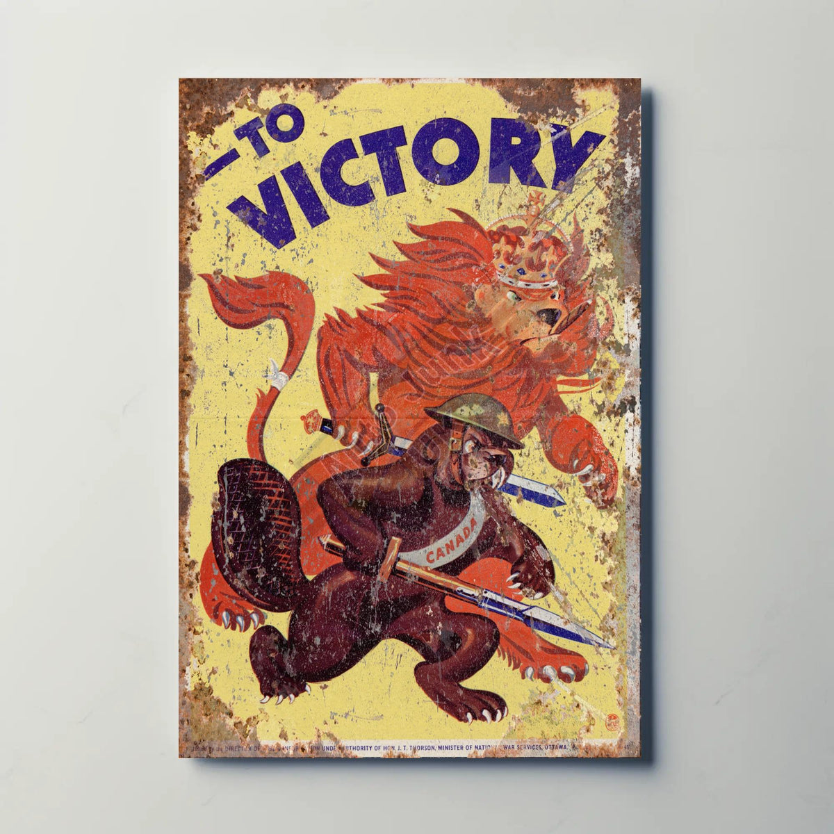 Canada to Victory Metal Sign