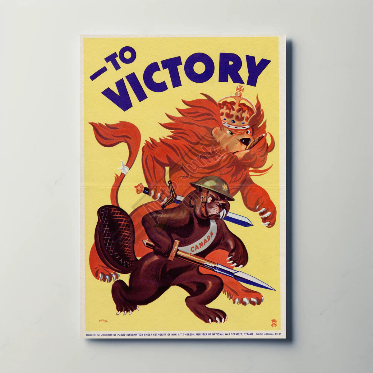 Canada to Victory Metal Sign