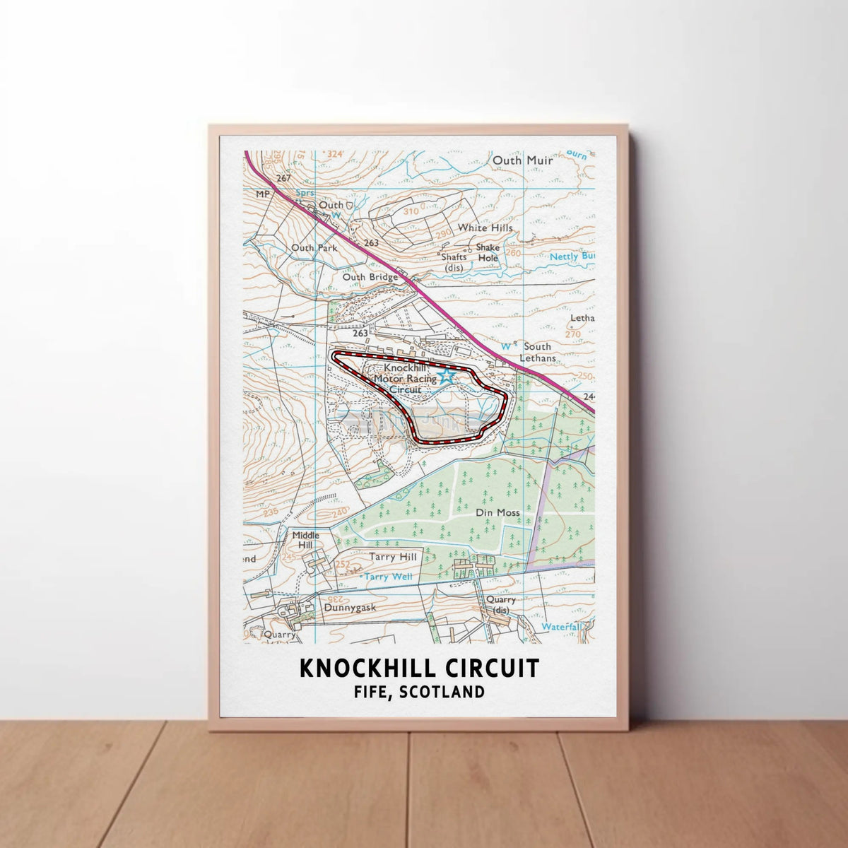 Knockhill Circuit Map Paper Poster