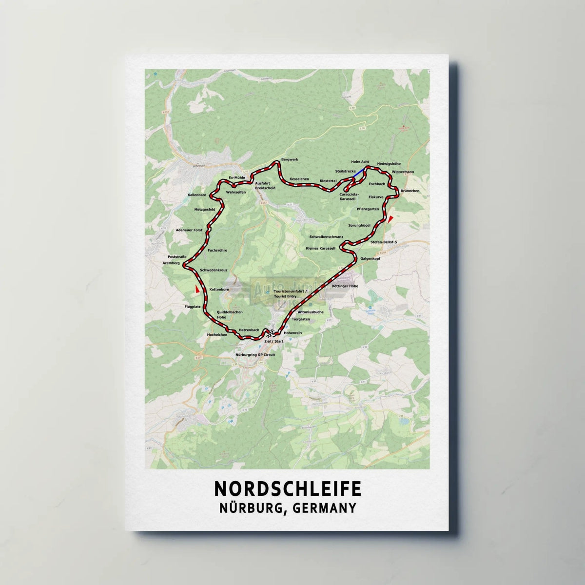 Nordschleife Circuit Map Paper Poster