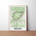 Nordschleife Circuit Map Paper Poster
