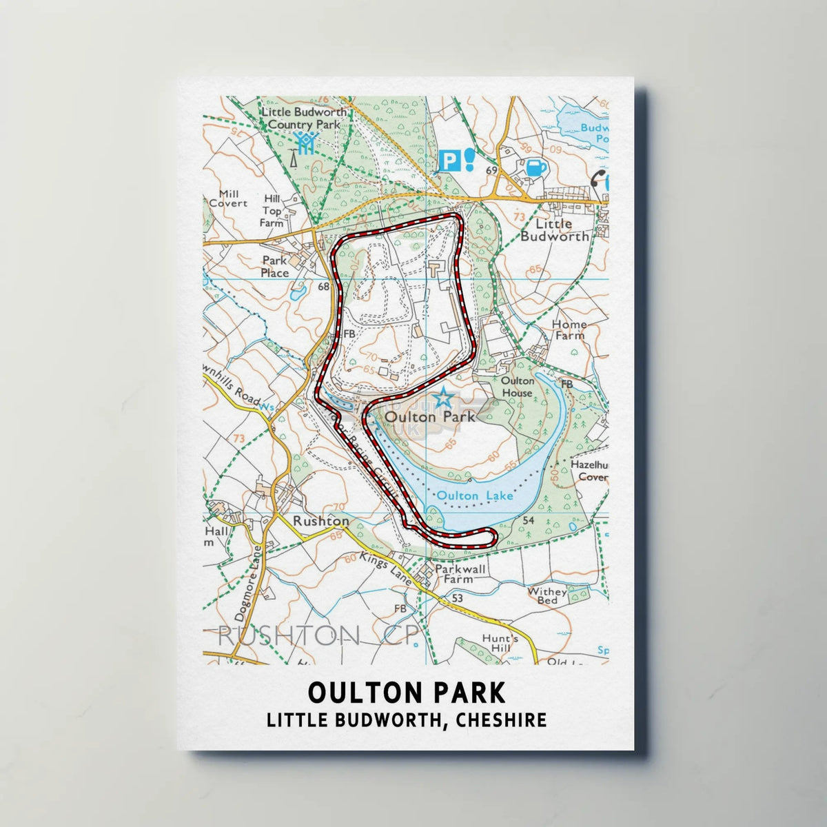 Oulton Park Circuit Map Paper Poster