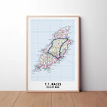 Isle of Man TT Circuit Map Paper Poster