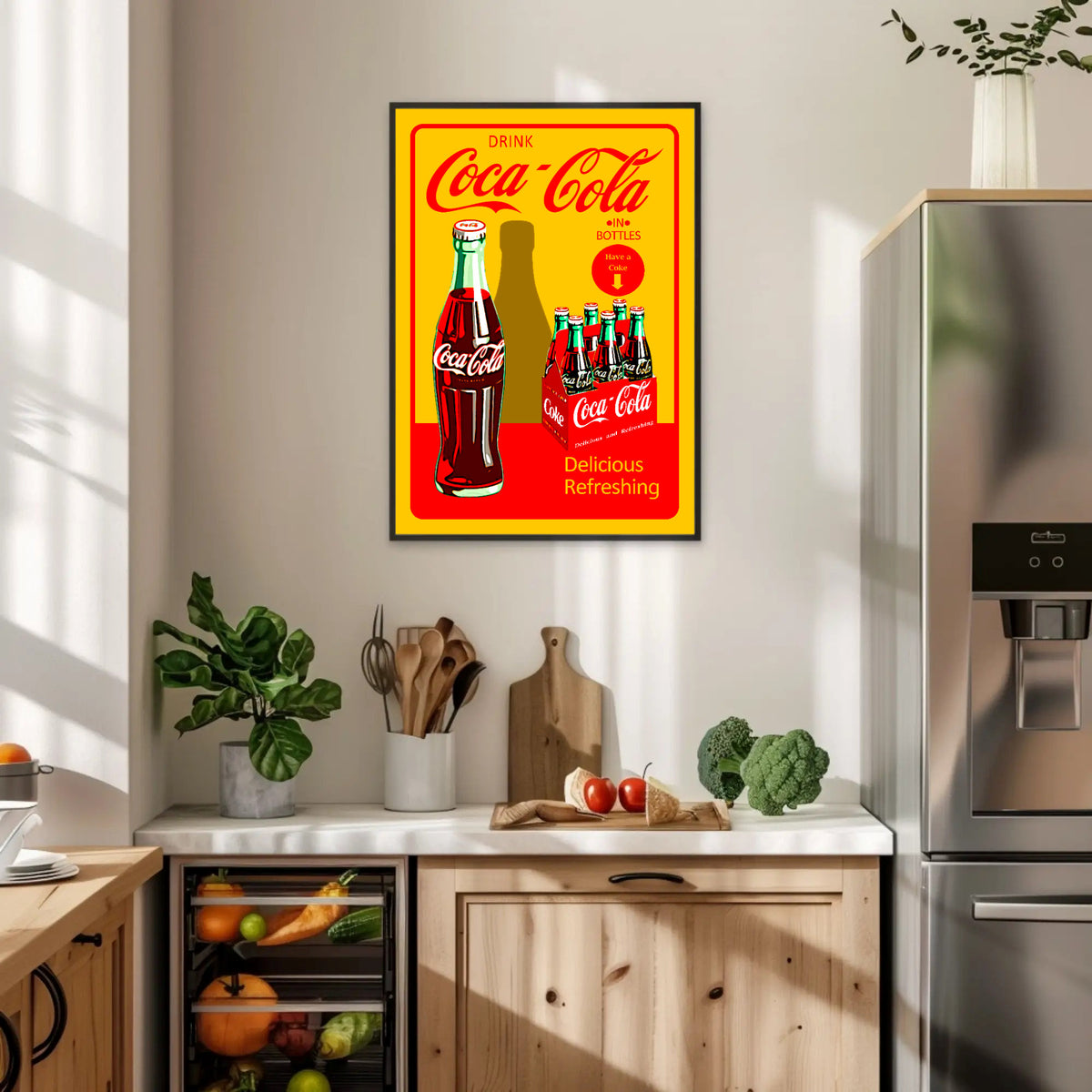 Coca Cola in Bottles Paper Poster