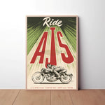 Ride AJS Paper Poster