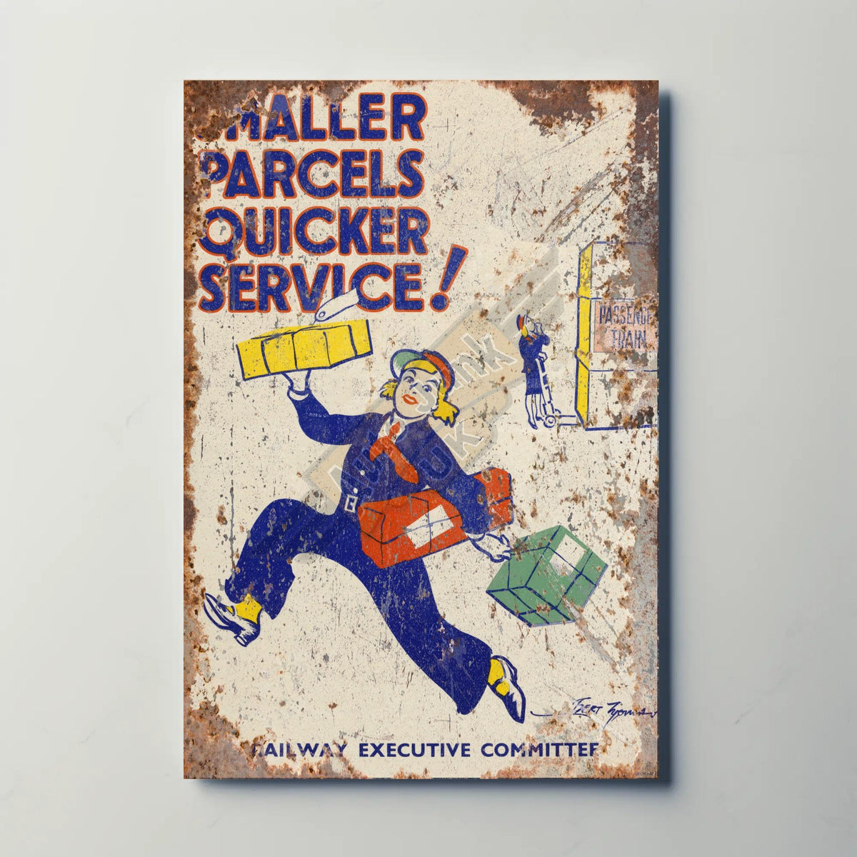 Smaller Parcels Quicker Service Metal Sign