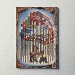 Hitler and Emperor Hirohito Behind Bars Metal Sign